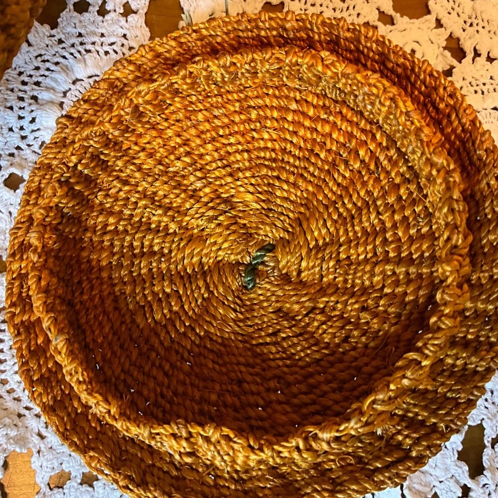Woven Decorative Pumpkin Basket Lid Fall Autumn Harvest Thanksgiving Apprx 10.5